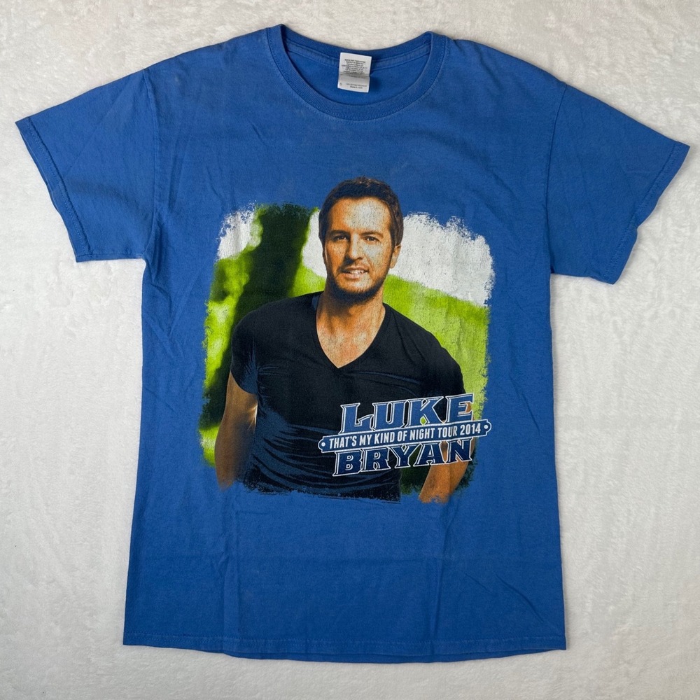 Luke Bryan Thats My Kind of Night Tour 2014 T-Shirt Blue Mens Small Concert Tee